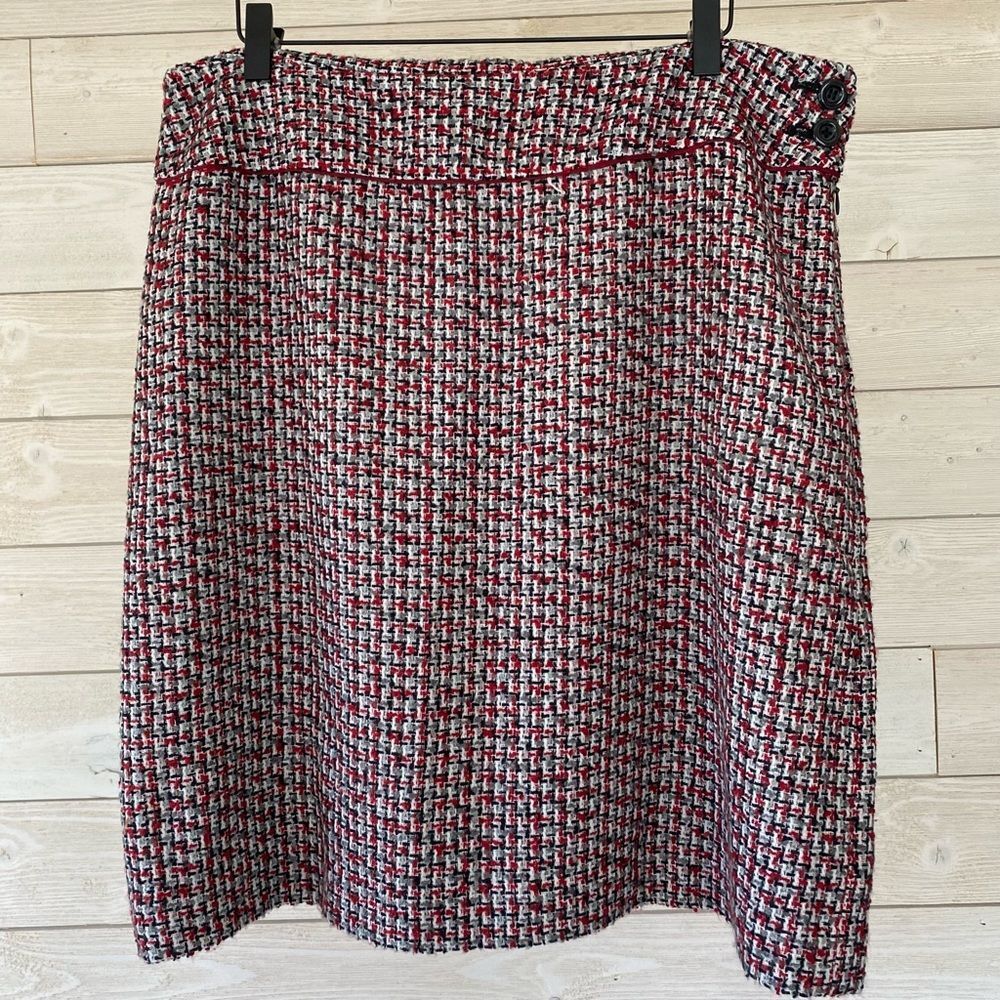 Amanda Smith Red and Black Tweed Pencil Skirt